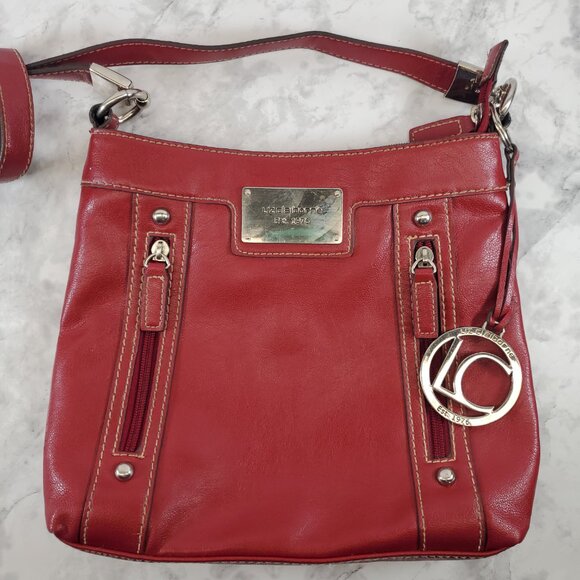 Vintage 80s Red Liz Claiborne Leather Shoulder Bag - Iconic Retro Crossbody - Picture 7 of 13